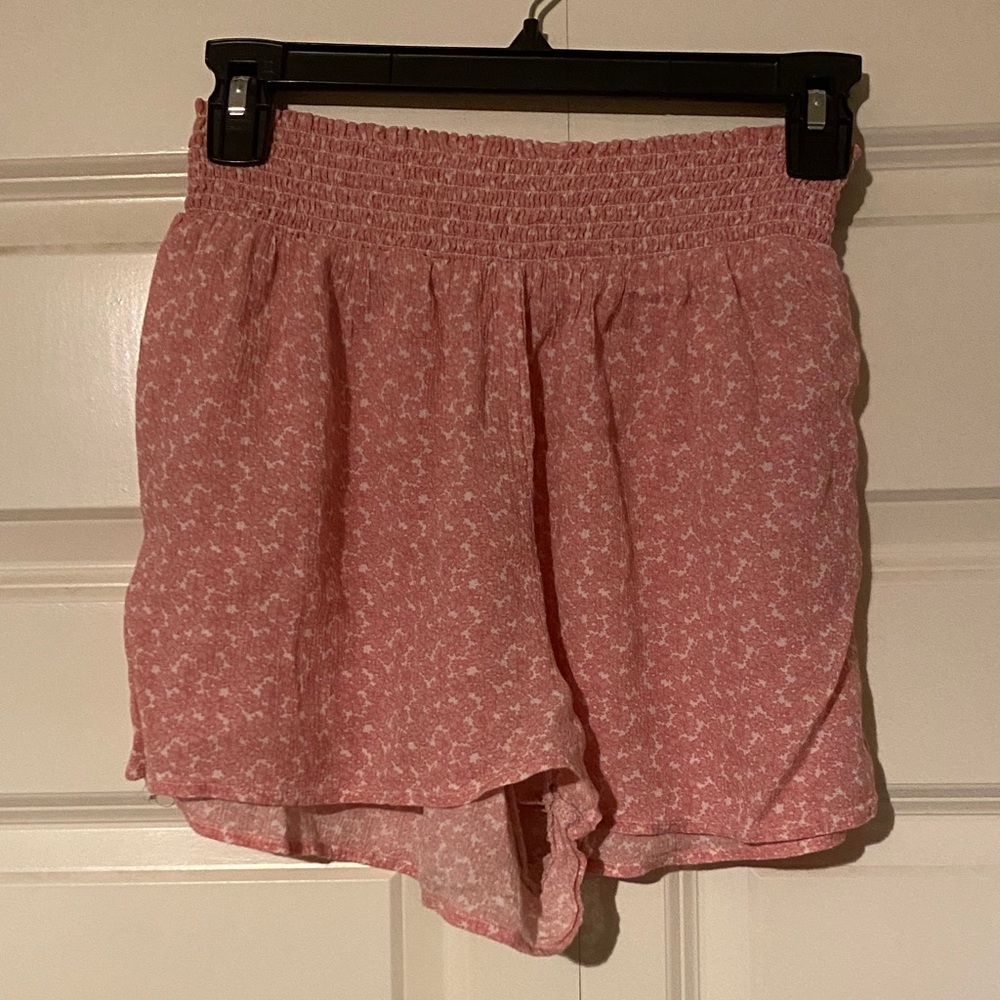 Urban Outfitters Pink Patterned High Waist Shorts